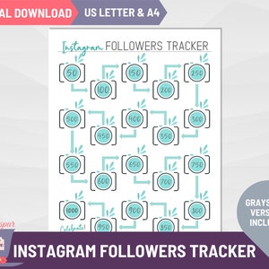 Instagram Followers Tracker Printable Small Business Social - Etsy