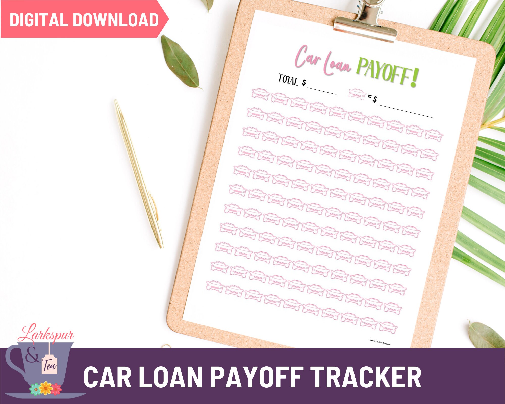 Car Loan Payoff Tracker Automobile Debt Payment Tracker Etsy