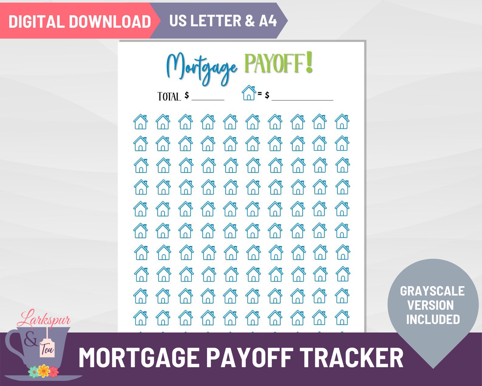 Mortgage Payoff Tracker, Mortgage Debt Payment Tracker Printable, Home ...