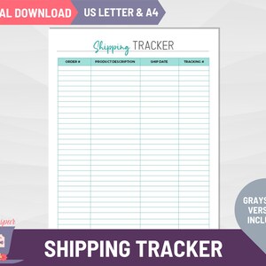 Shipping Tracker Printable, Small Business Tracking and Planning ...