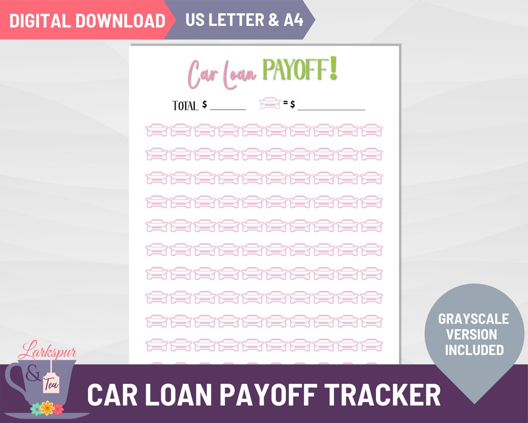 Car Loan Payoff Tracker Automobile Debt Payment Tracker Etsy
