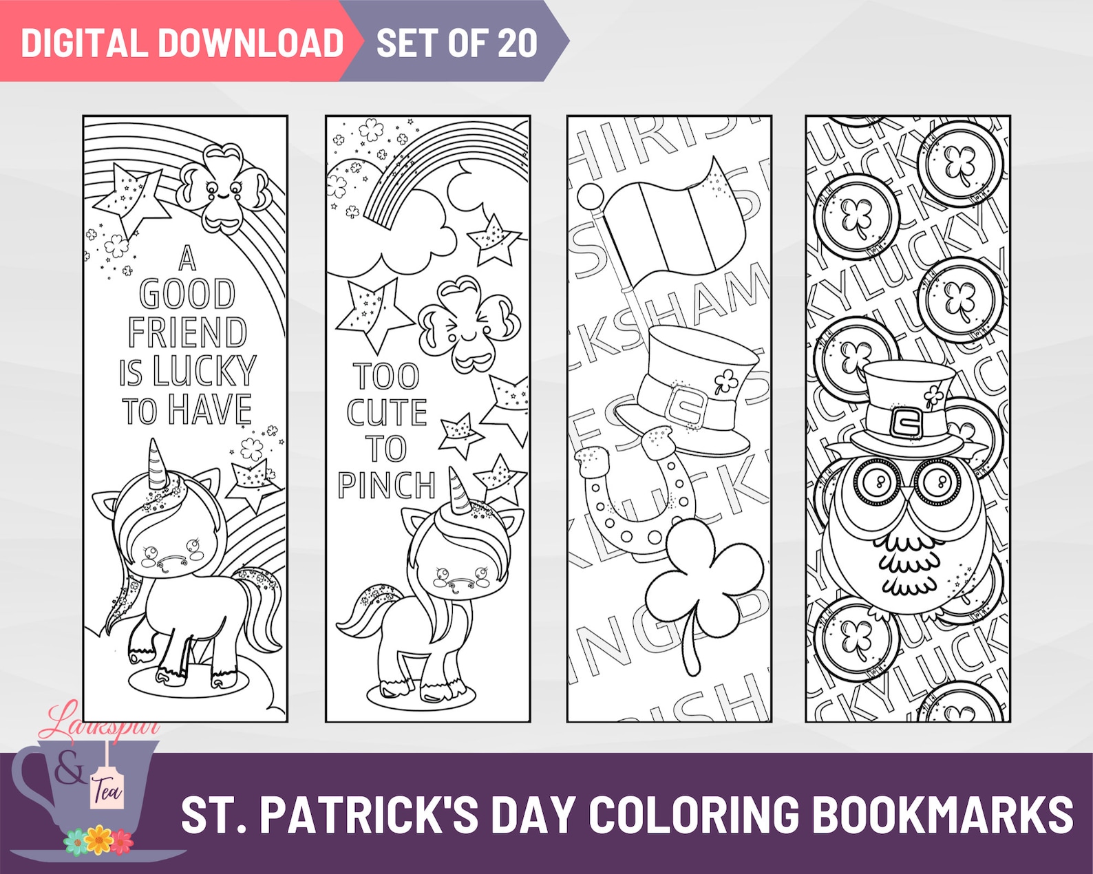 Printable St. Patricks Day Coloring Bookmarks, Creative Paddy's Day ...