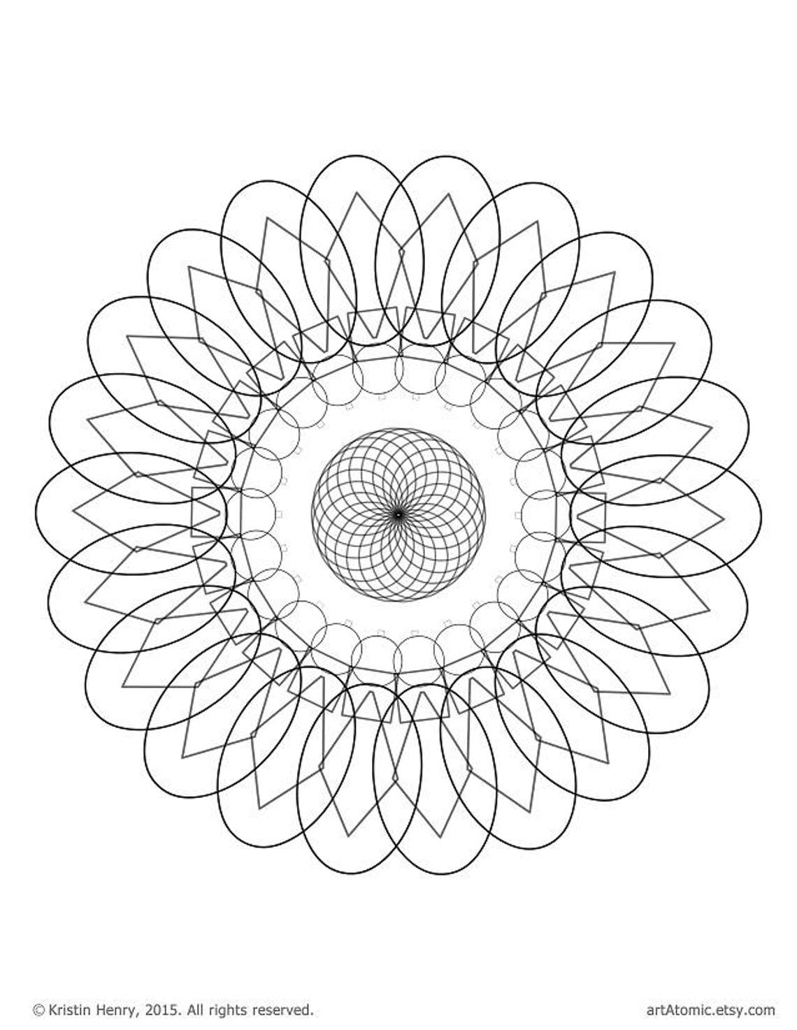 Downloadable Adult Coloring Page: Generative Mandala. Math, Science ...
