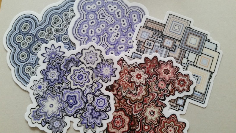 Support StickersAndStamps Sticker set of stickers made from hand drawn generative art inspired by Science, Nature, andMath image 2