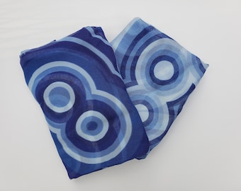 Blue Agate Pattern Art Scarf, created with code, inspired by Chemistry. By San Francisco artist K Henry. Wearable geeky art accessory