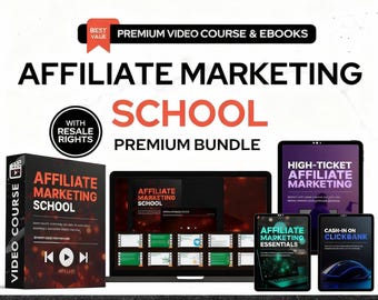 Paquete de cursos de marketing de afiliación: lecciones en video y libros electrónicos (derechos de reventa)