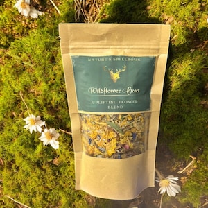 Uplifting Natural Floral Tea Blend Loose Leaf Hibiscus Calendula Elderflower Infusion Gift Botanical self care Artisanal Herbal Blend