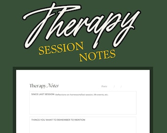 Planner Notes Page for Therapy Appointments to Help Prepare for Psychotherapy Sessions for Mental Health Journals and Notebooks