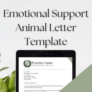 Modelo de Carta de Animal de Apoio Emocional (ESA) Editável