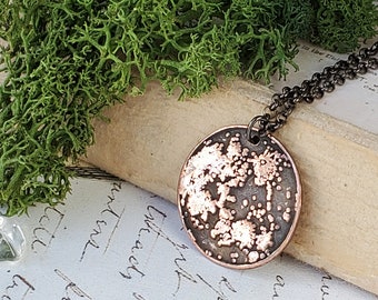 Custom Moon Necklace - Mens & Womens Moon Chain Pendant - Vintage Wax Seal Necklaces - Personalized Jewelry - Vintage Full Moon Pendant