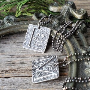Custom Initial Pendant Mens & Womens Personalized Pendant Monogram Necklaces Birthday Gift Silver Initial Jewelry Monogram Jewelry image 2