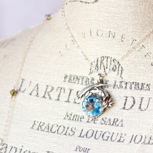 Dragon Necklace Game of Thrones Jewelry Aquamarine Swarovski Crystal Fantasy Goth Necklace image 3