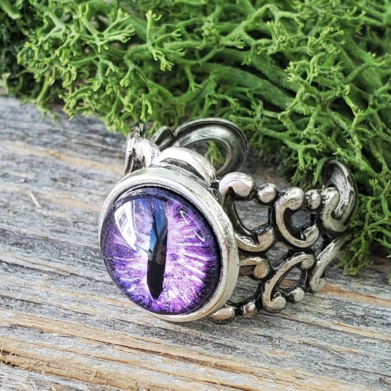 Red Dragon Eye Ring Jewelry Adjustable Eye Rings Dragon Rings For Women/Men Charming Evil Attractive Ring Unique Gift for Men Purple