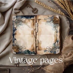 4 doubles pages dans un style victorien pour journaux indésirable, scrapbooking, carte, ...
