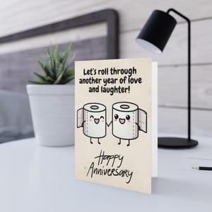 Funny Paper Anniversary Card - On A Roll - Cute Anniversary Gift - Premium Quality Card, Funny Anniversary Card, Cute Anniversary Card,