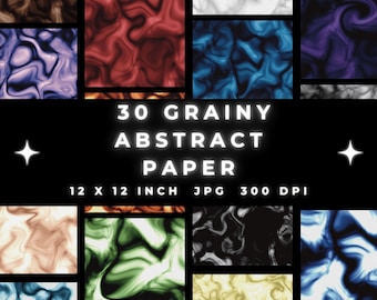 Grainy Abstract Art Digital Paper Pack: 30 Colorful Textures (12x12 inches, JPG, Digital Download
