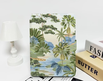 Tropical River Scene - Custom Kindle Case10th/11th/12th (6”) –Hand Strap or Clear Back,Fits Paperwhite, Colorsoft, Scribe, Kobo Clara &Libra