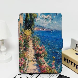 Seaside Flower Path - Custom Kindle Case–Optional Hand Strap, Fits Paperwhite 1/2/4, Kindle 2022, 10th & 11th Gen, Colorsoft Cover and More
