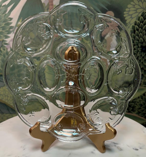 Vintage Anchor Hocking Savannah Deviled Egg Plate: Clear Glass