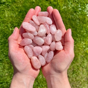 A*-klassad rosenkvarts, trumlad sten, naturlig rosa kristall, 20-30 mm, leverans inom Storbritannien