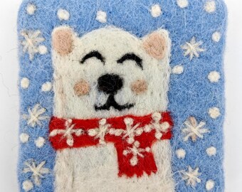 Pretty and cute handmade wool felt coasters – wool felt, hand embroidered embellishments