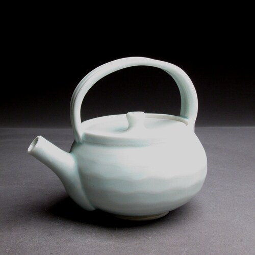 Graceful Thrown and Textured Celadon shops Porcelain Teapot
