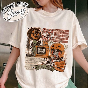 Retro 90s Halloween Movies, Horror Movies Characters Shirt, Vintage Horror Night Comfort Colors Shirt, Halloween Vibes Tee, Halloween Shirt