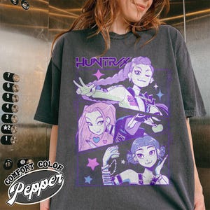 Kpop Demon Hunters T-shirt Gift For Woman,Jinu Manga Shirt,Kpop Huntrix Pin,Demon Hunter Merch,Saja Girls Fan Poster, Kpop Shirt