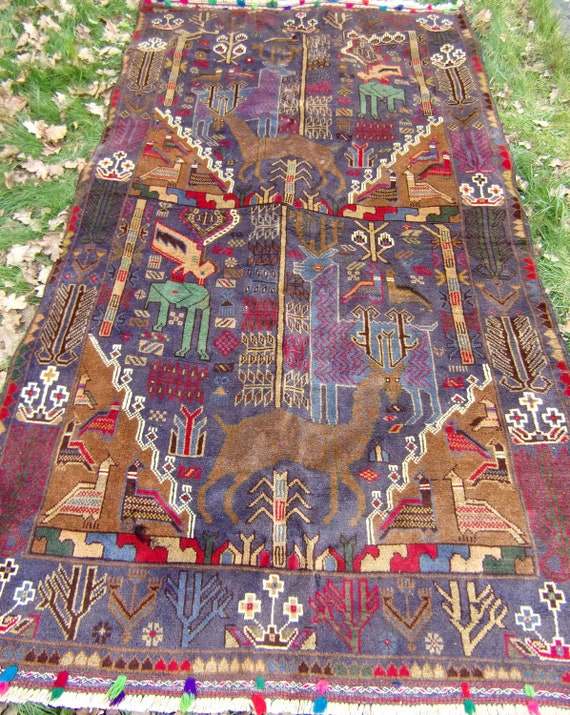 Superb Hunting Carpet Rug Deer 7 Ft 1 X 4