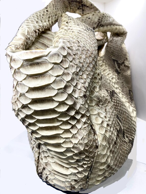XL Pre-Owned Genuine PYTHON Snake Skin Freeform B… - image 3