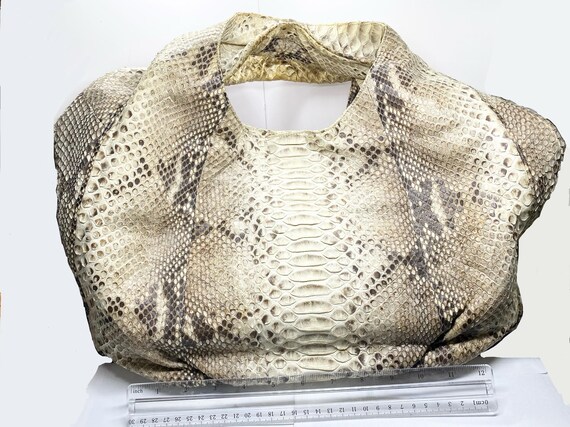 XL Pre-Owned Genuine PYTHON Snake Skin Freeform B… - image 2