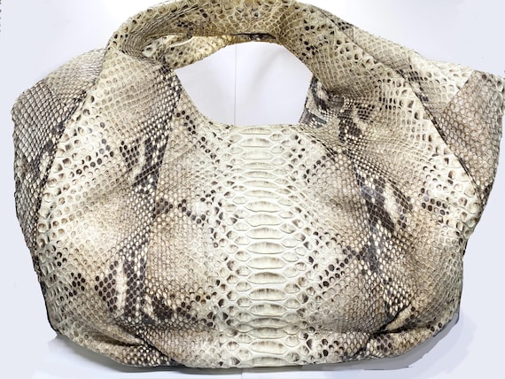 XL Pre-Owned Genuine PYTHON Snake Skin Freeform B… - image 1