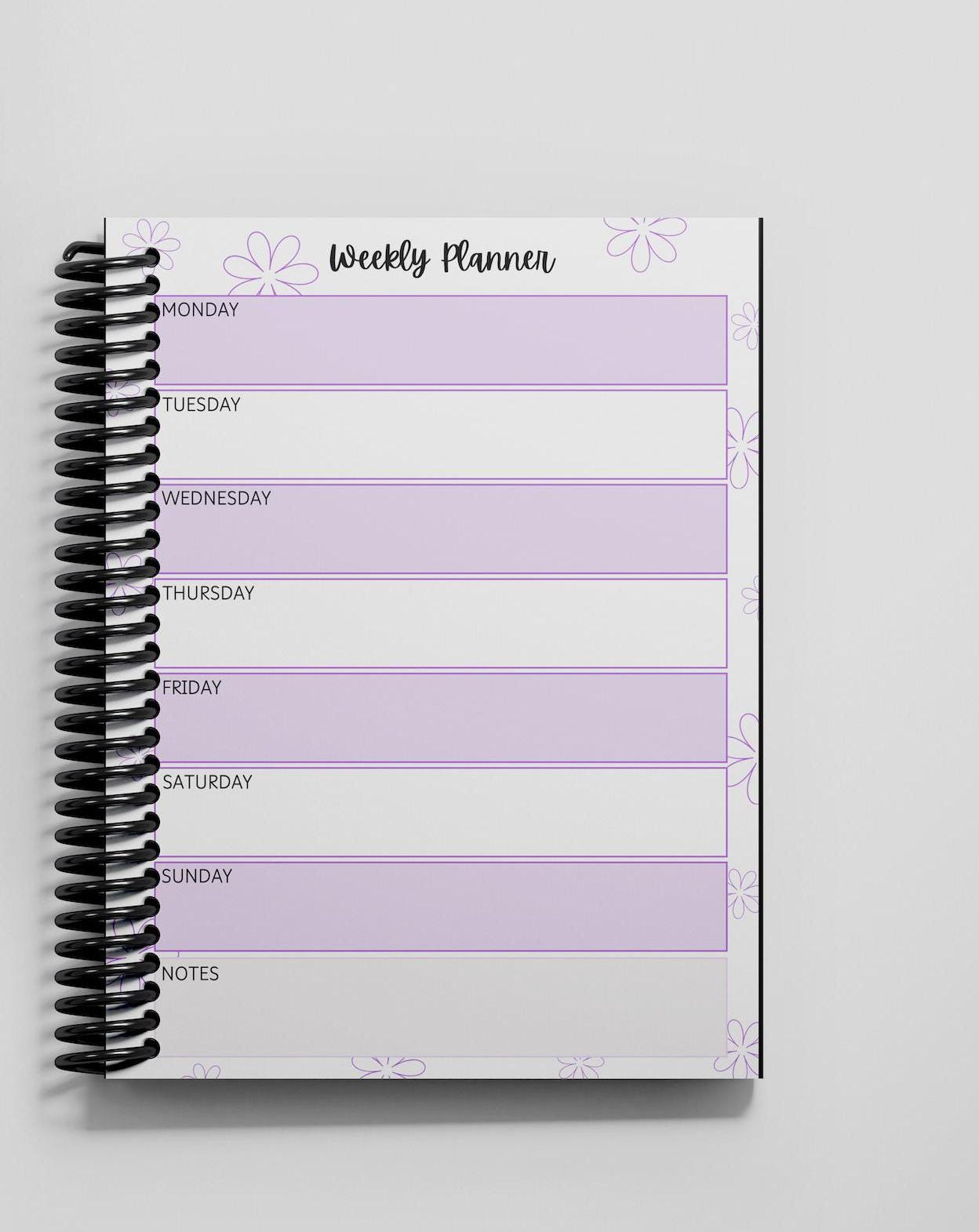 Flower Weekly Planner Printable: Lilac Purple (PDF Download) | Weekly ...