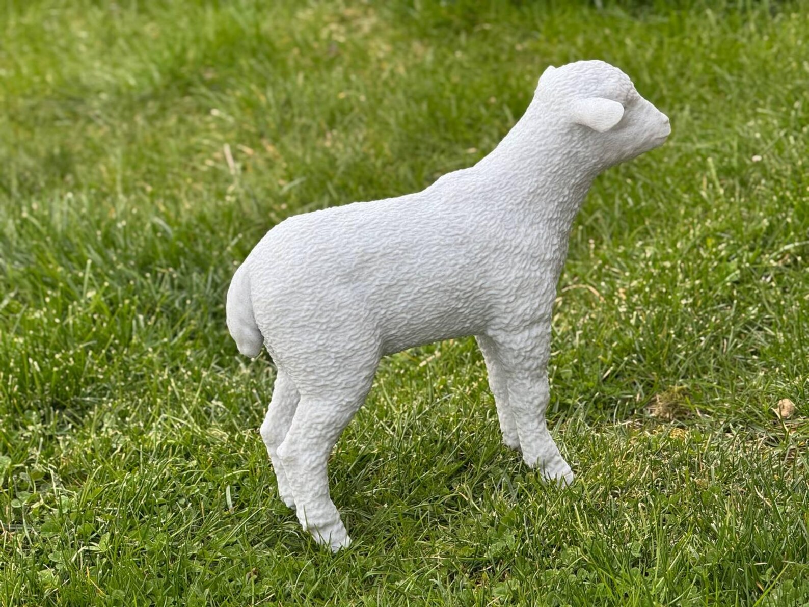 Lamb Garden Statue Hand-painted Durable Plastic Outdoor Sheep Figure ...