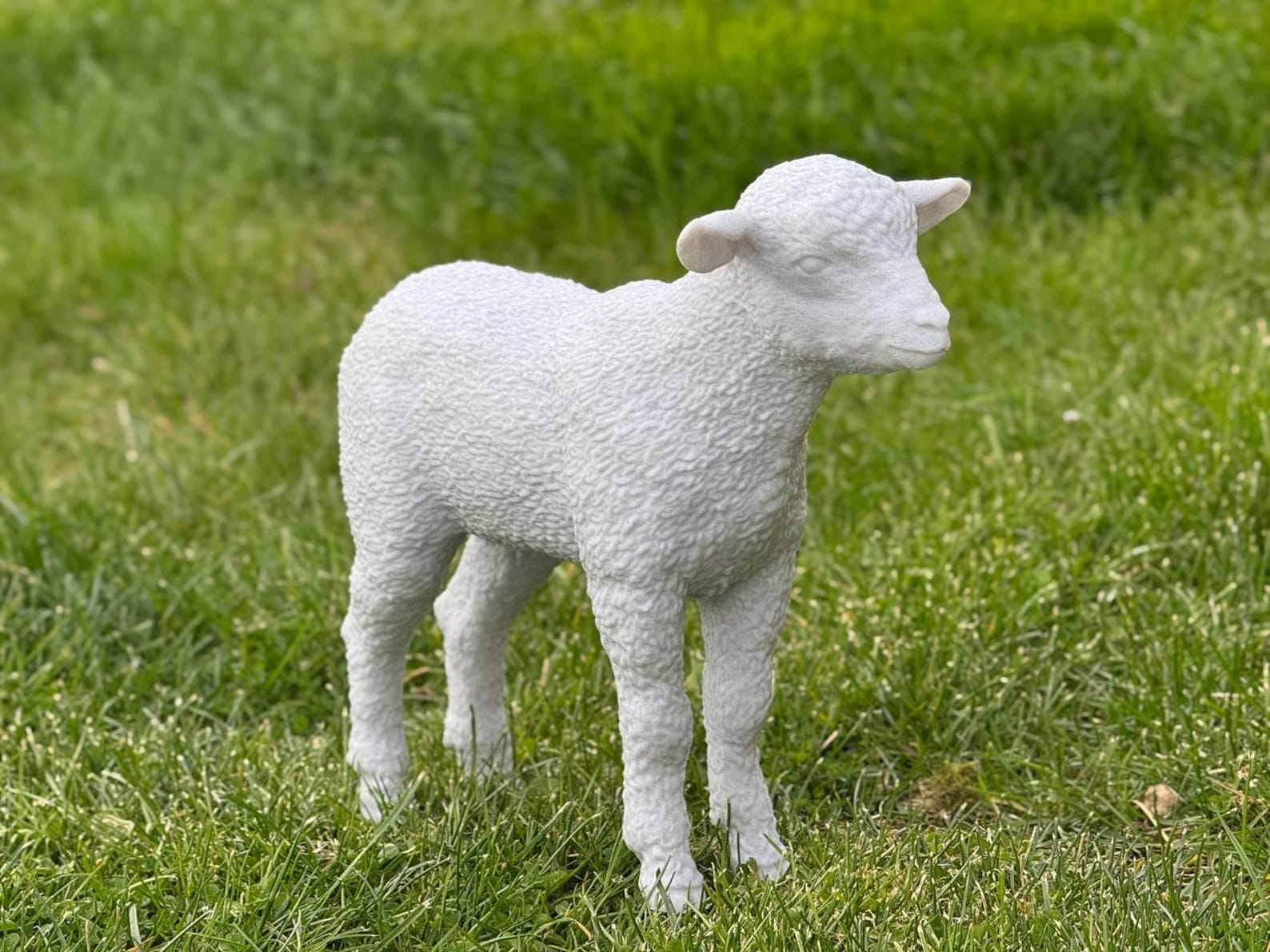 Lamb Garden Statue Hand-painted Durable Plastic Outdoor Sheep Figure ...