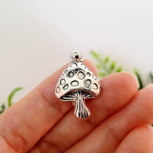 Mushroom Toadstool Brooch, metal fungi pin, forest accessory, faerie woodland style, cute gift