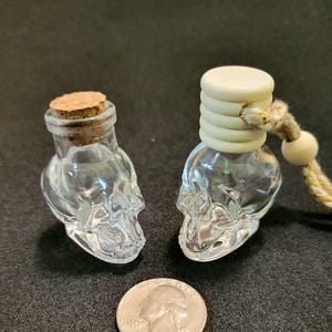 Mini Glass Skull Jar, gothic skull home decor, empty jar supply, dark cottage keepsake jar, macabre home decor, goblincore skull custom gift