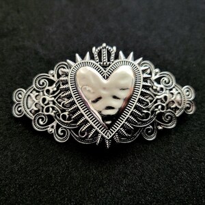Silver Heart Barrette - Etsy display picture 2