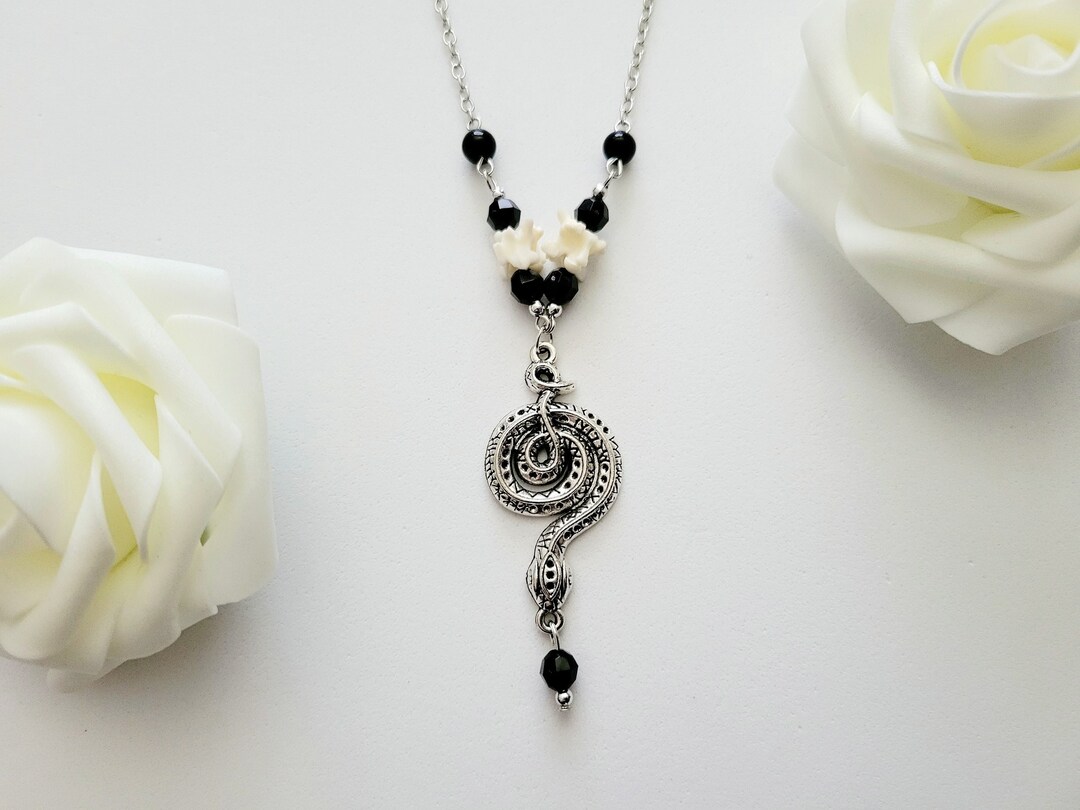 Goth Snake Bone Necklace, Handmade Vertebrae Necklace, Oddity Jewelry