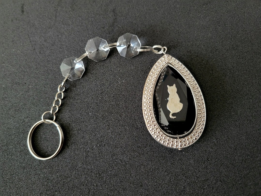 Black Cat Crystal Suncatcher Cat Wall Decor Goth Cat Wall - Etsy