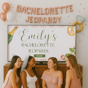 Bachelorette Party Jeopardy Game: Editable Trivia (Digital Download Canva Template)