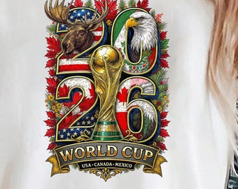World Cup 2026 PNG Soccer Clipart USA Canada Mexico Football Trophy Sublimation Instant Download