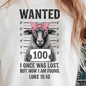 Wanted Sheep PNG Funny Mugshot Clipart Christian Faith Luke 15 10 Sublimation Instant Download