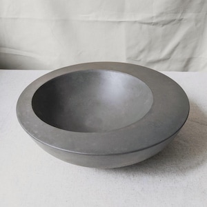 Heavyweight Asymmetrical Concrete Bowl | Round Concrete Display Bowl | Cement Storage Dish | Concrete Round Display Dish | Decorative Bowl