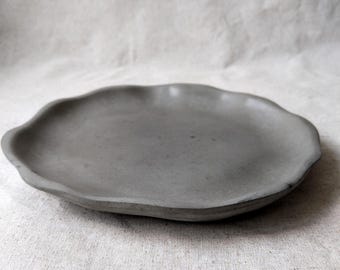 Handmade Concrete Plate, Modern Decorative Tray, Minimalist Home Decor