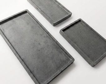 Handmade Rectangular Concrete Tray | Minimalist Home Decor