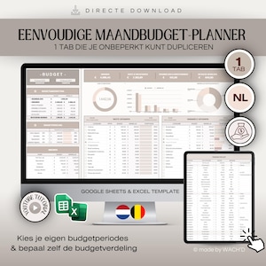 Nederlandse Budgetplanner | Eenvoudige Google Sheets | Maandelijks Budgetplanner | Persoonlijke Financiën | Persoonlijk Budget | Budgetteren