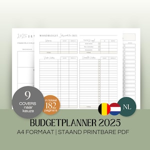Planificateur budgétaire 2025 NL | PDF imprimable A4 | Imprimable | Finances personnelles 2025 | Planificateur financier | Objectifs financiers | dépenses