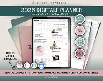 Dutch Digital Planner 2026 | PDF Planner with Hyperlinks | Goodnotes iPad Agenda | Notability | Dated Digital Calendar
