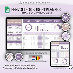 Nederlandse Budgetplanner | Eenvoudige Google Sheets | Jaarlijkse Budgetplanner | Persoonlijke Financiën | Huishoudelijke budgetplanner